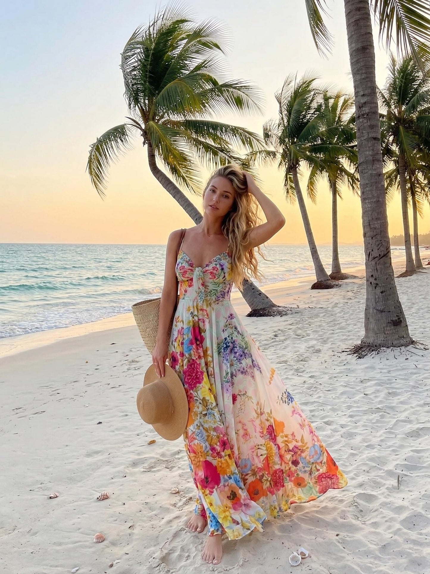 Lush Floral Maxi Dress, Spring outdoor Dress, Summer Vacation Cloth, Beach Wedding Sundress