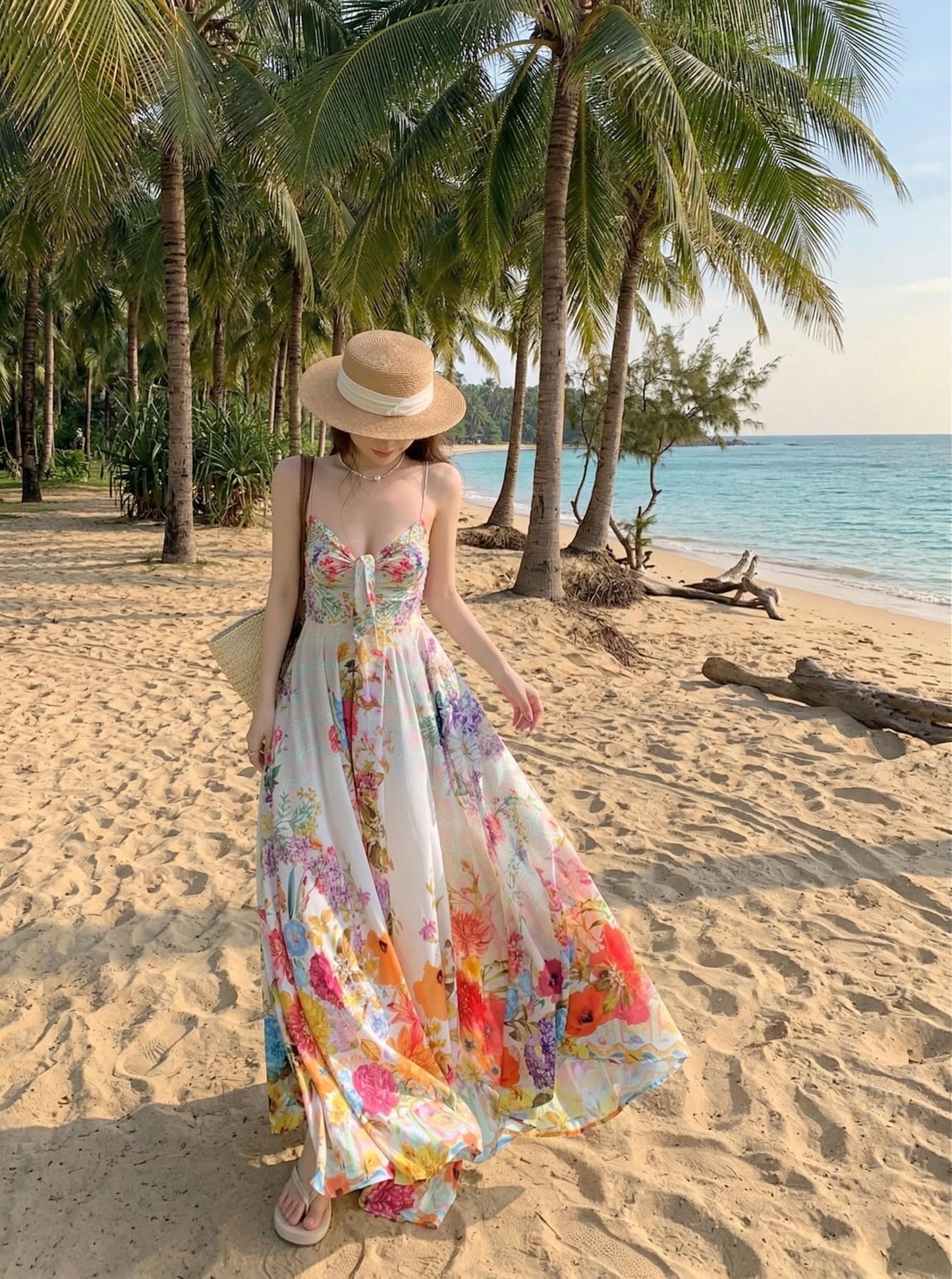 Romantic Bridesmaid Dress, Lush Floral Maxi Dress, Spring outdoor Dress, Summer Vacation Cloth, Beach Wedding Sundress