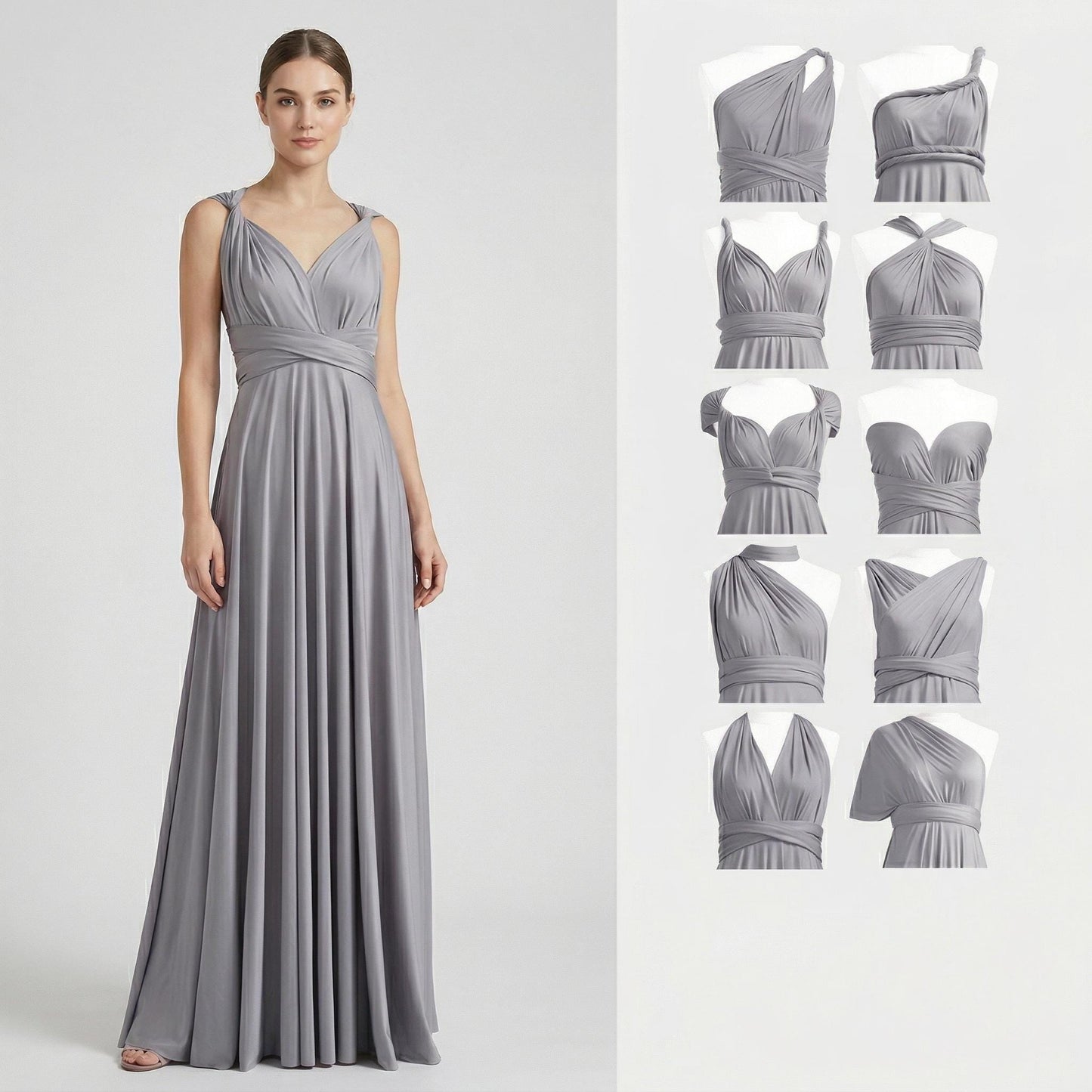 Infinity Dress for Graduation Party, Multiway Bridesmaid Gown, Formal Evening Dress for University Prom, Convertible Maxi Gown for Seniors